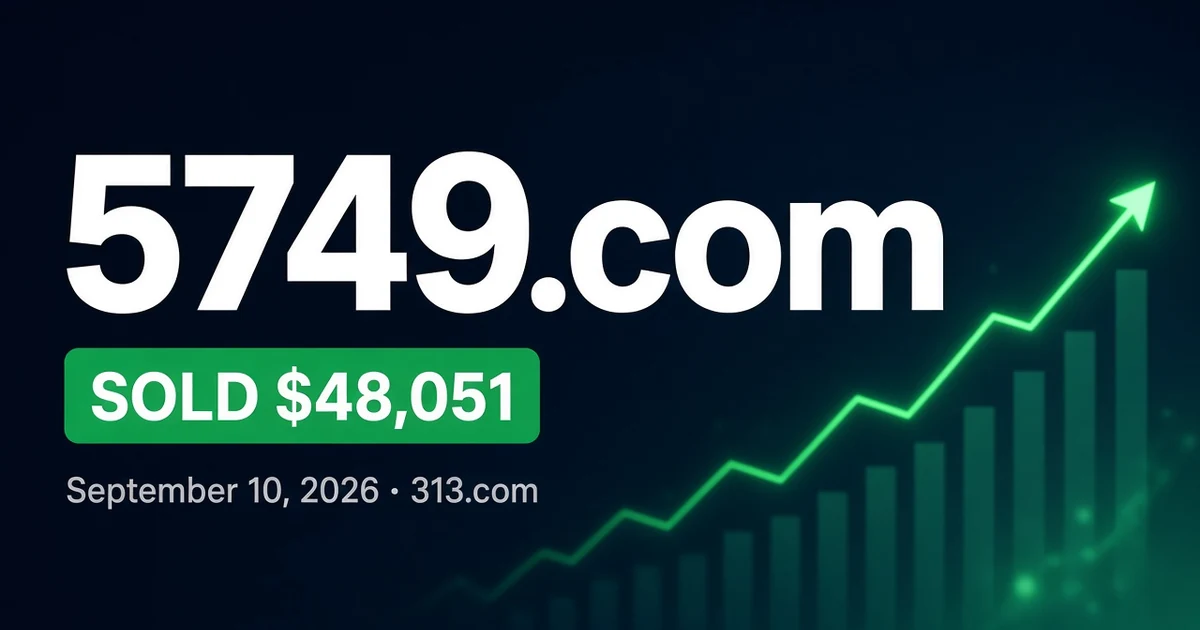 5749.com Sells for $48,051 at 313.com — Sept 10, 2026
