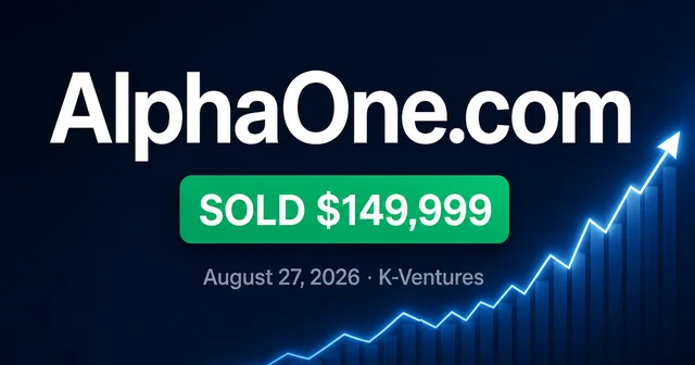 AlphaOne.com Sells for $149,999 at K-Ventures