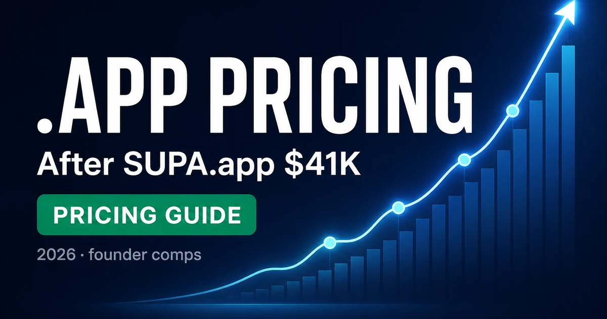 .app Domain Pricing After SUPA.app $41K — Founder Guide