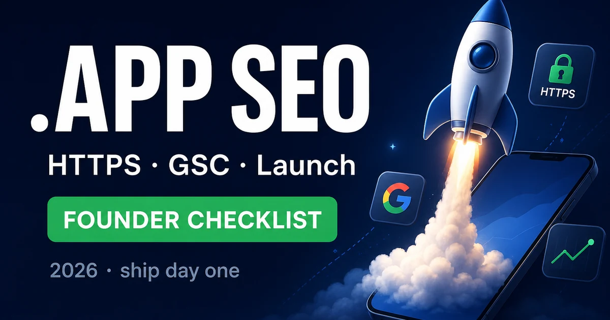 .app Domain SEO Launch Checklist for Founders