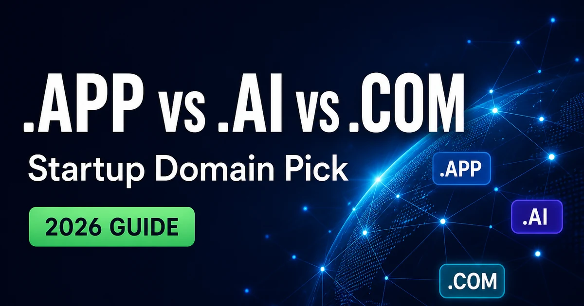 App vs AI vs Com: Startup Domain Guide