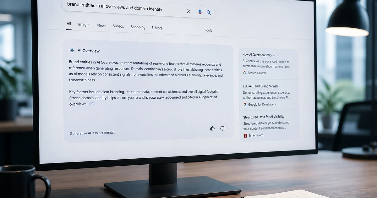 Brand Entities in AI Overviews: Domain Identity