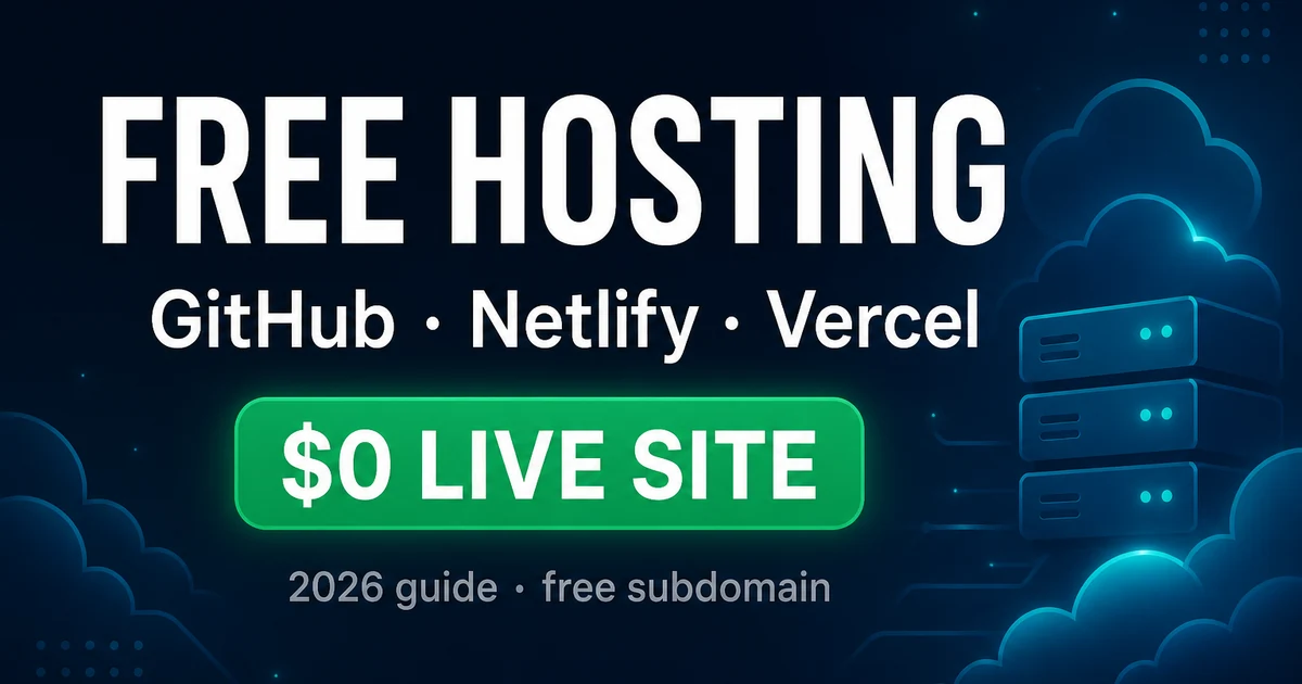 Free Website Hosting 2026: GitHub, Netlify, Vercel