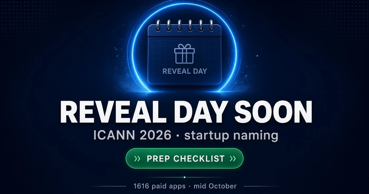 ICANN Reveal Day Startup Naming Checklist (2026)