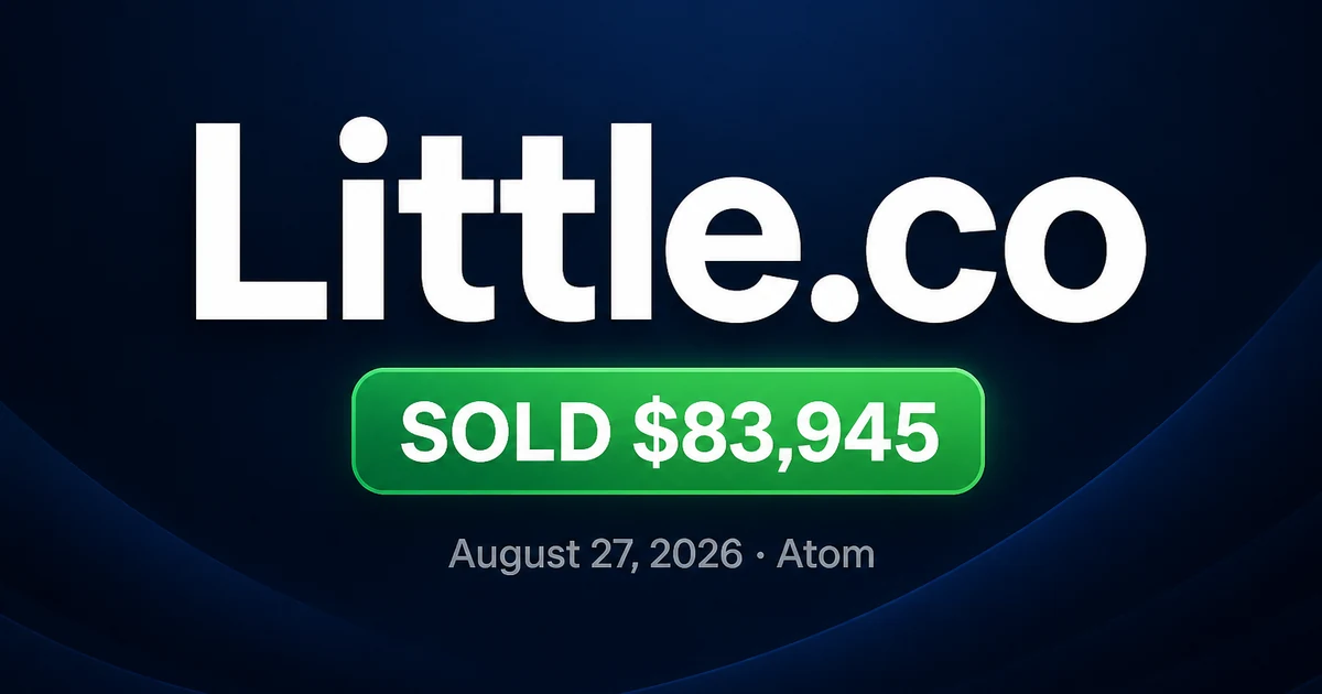 Little.co Sells for $83,945 at Atom — Aug 2026