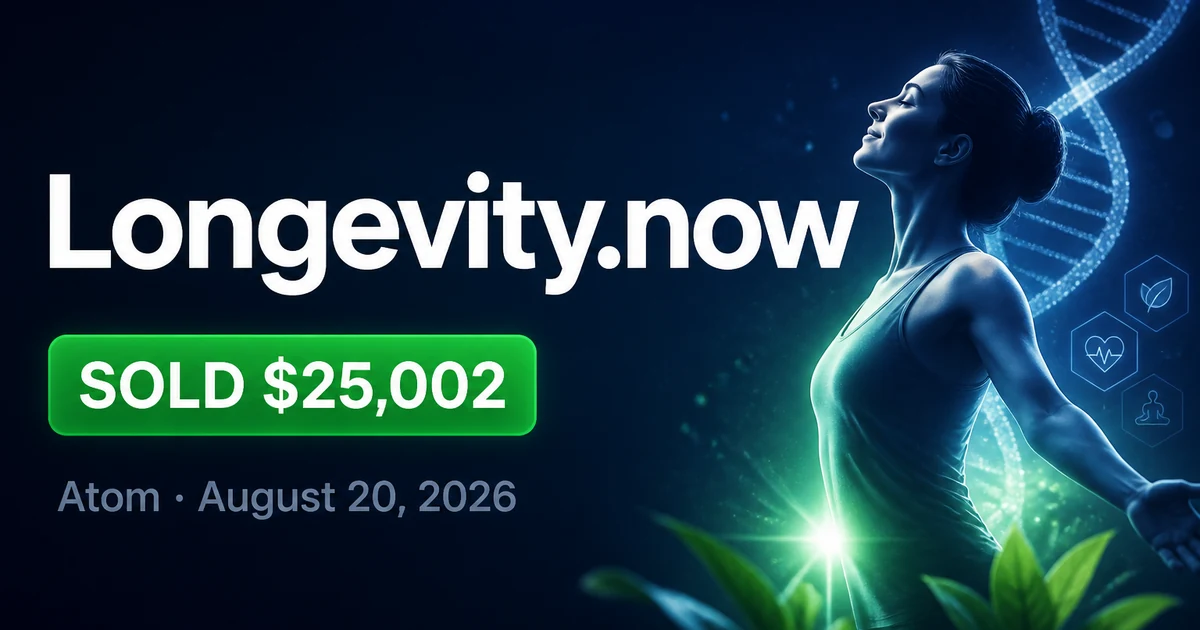 Longevity Now at $25,002: Startup Domain Signal