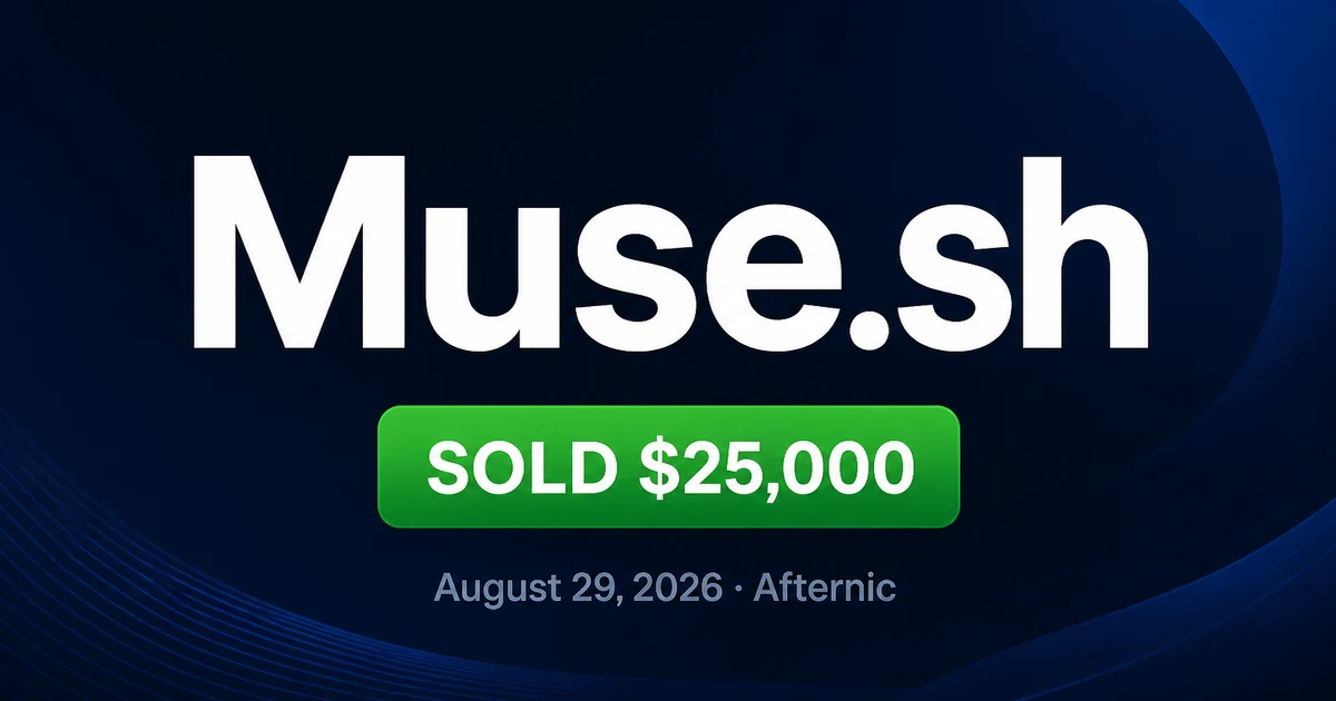 Muse.sh Sells for $25K at Afternic — Aug 2026