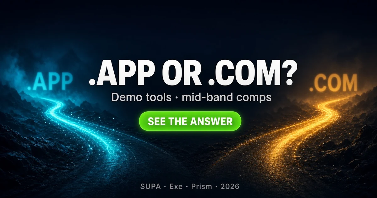 Demo SaaS Domain Choice: Buy .app vs Chase .com After Mid-Band Comps