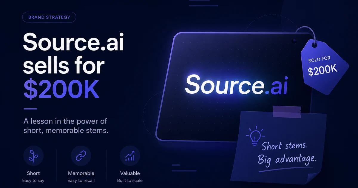 Source.ai at $200K: The Stem Brand Lesson