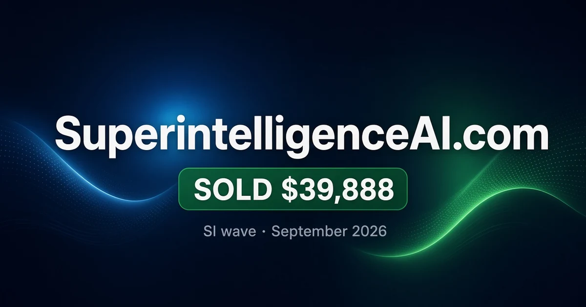 SuperintelligenceAI.com $39,888 and the SI Wave (2026)