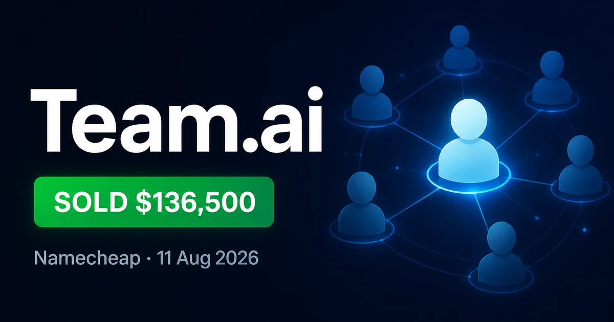 Team AI Sold for $136,500: End User or Flip?