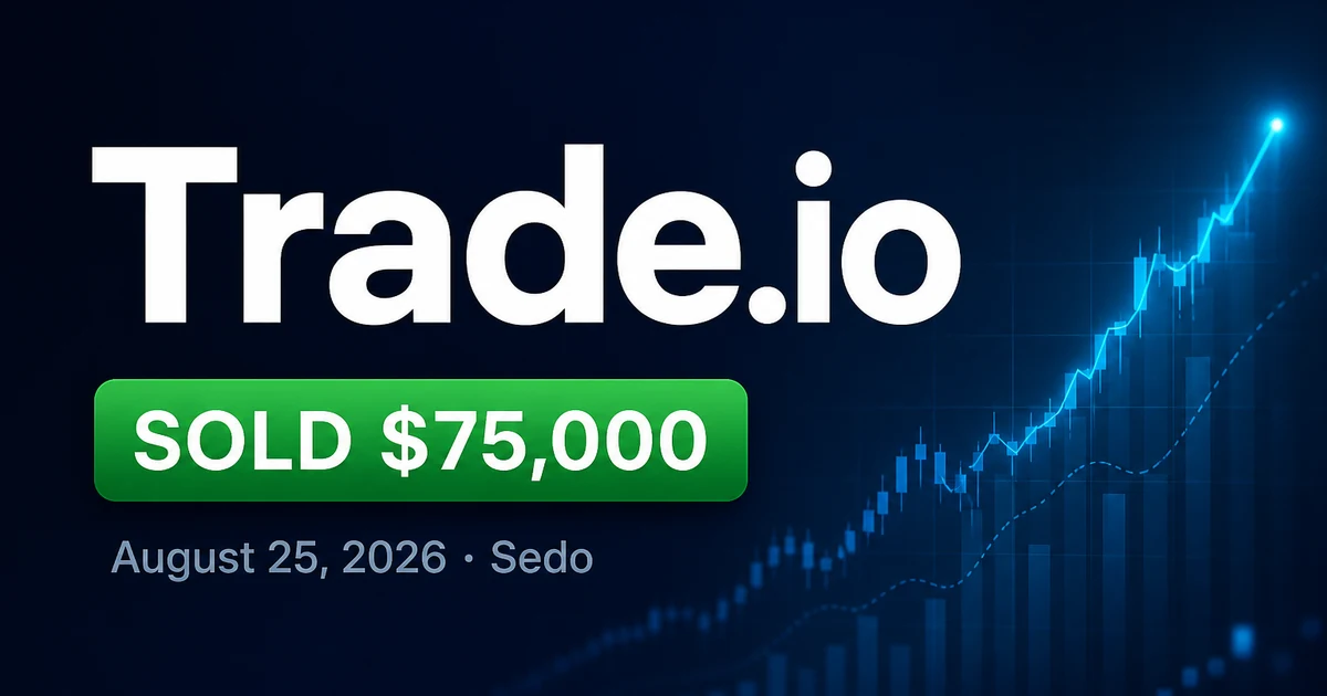 Trade.io Sells for $75K at Sedo — Fintech .io Comp