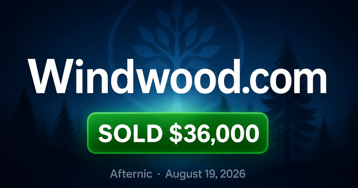 Windwood at $36,000: Afternic End-User Signal