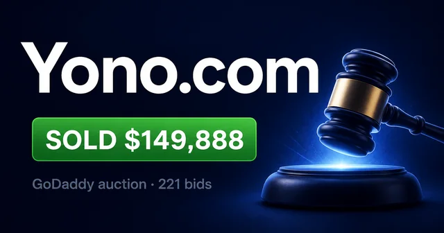 Yono Com at $149,888: 221-Bid GoDaddy Heat