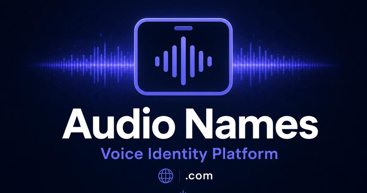 AudioNames.com premium brand identity - Media domain for sale