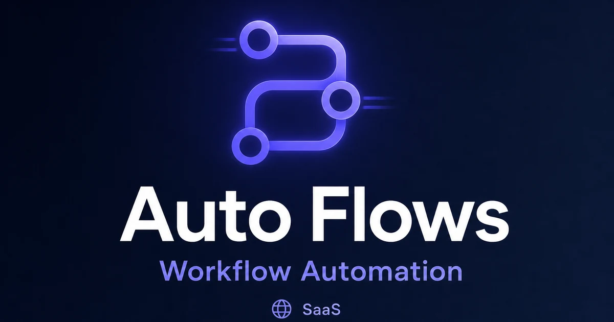 AutoFlows.app premium brand identity - SaaS domain for sale