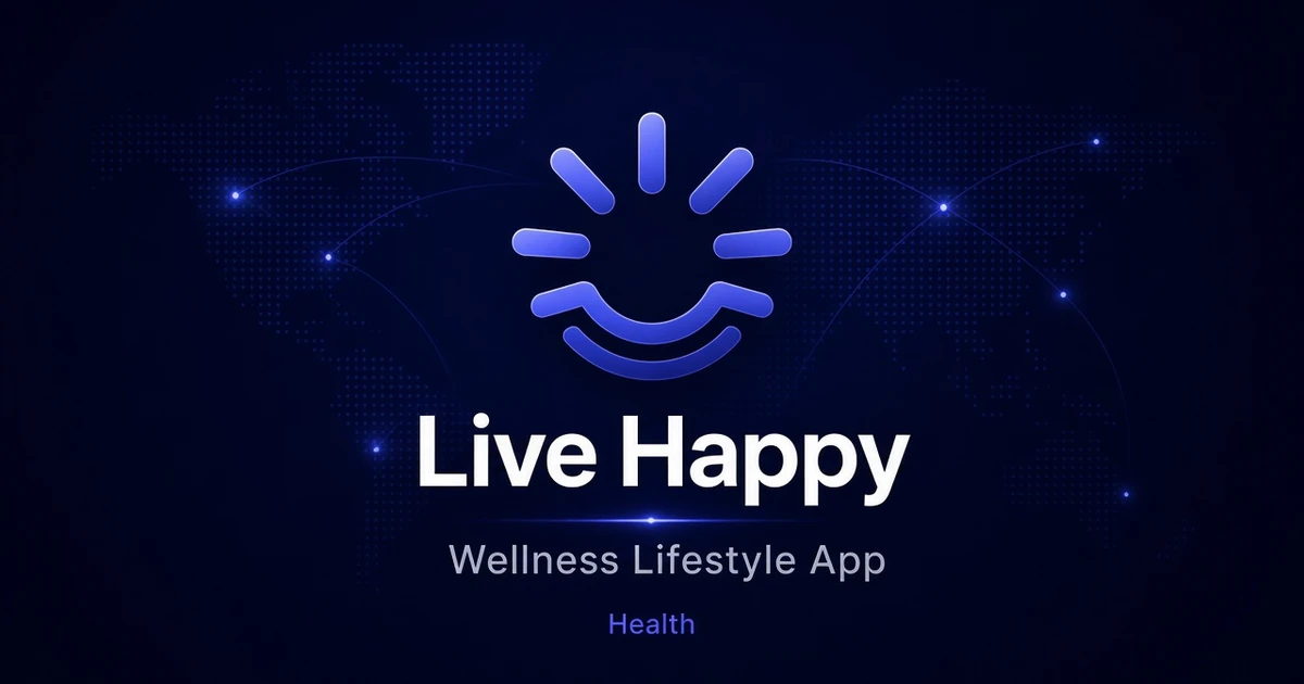LiveHappy.app premium brand identity — also known as LiveHappy, Live Happy, LiveHappy.app