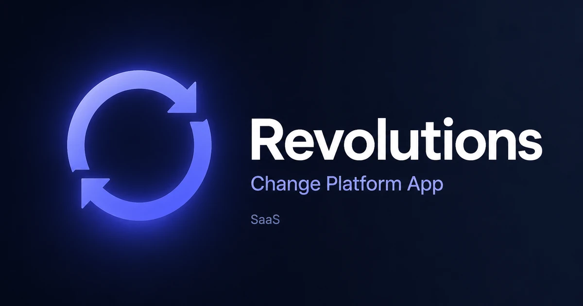 Revolutions.app premium brand identity — also known as Revolutions, Revolutions.app, Revolutions app