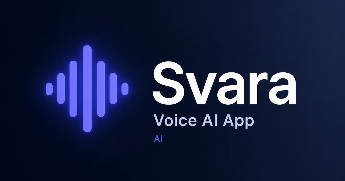 Svara.app premium brand identity — also known as Svara, Svara.app, Svara app