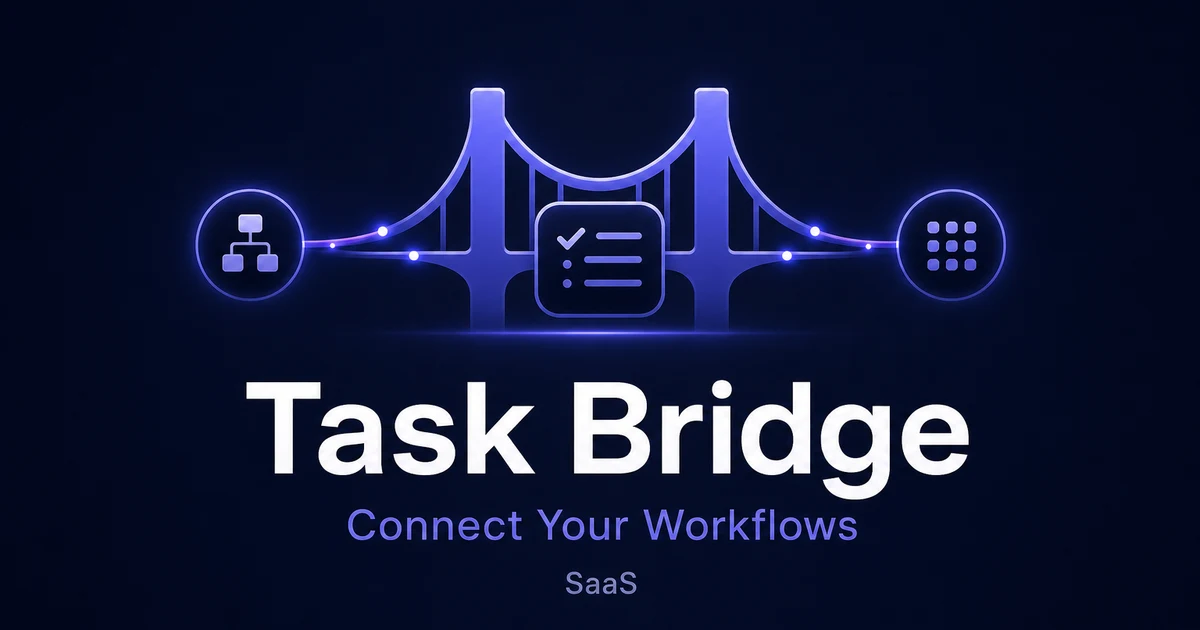 TaskBridge.app premium brand identity - SaaS domain for sale